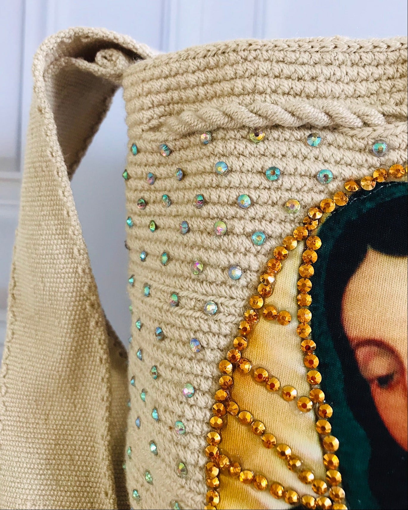 Mochila Wayuu Virgen de Guadalupe- Mediana