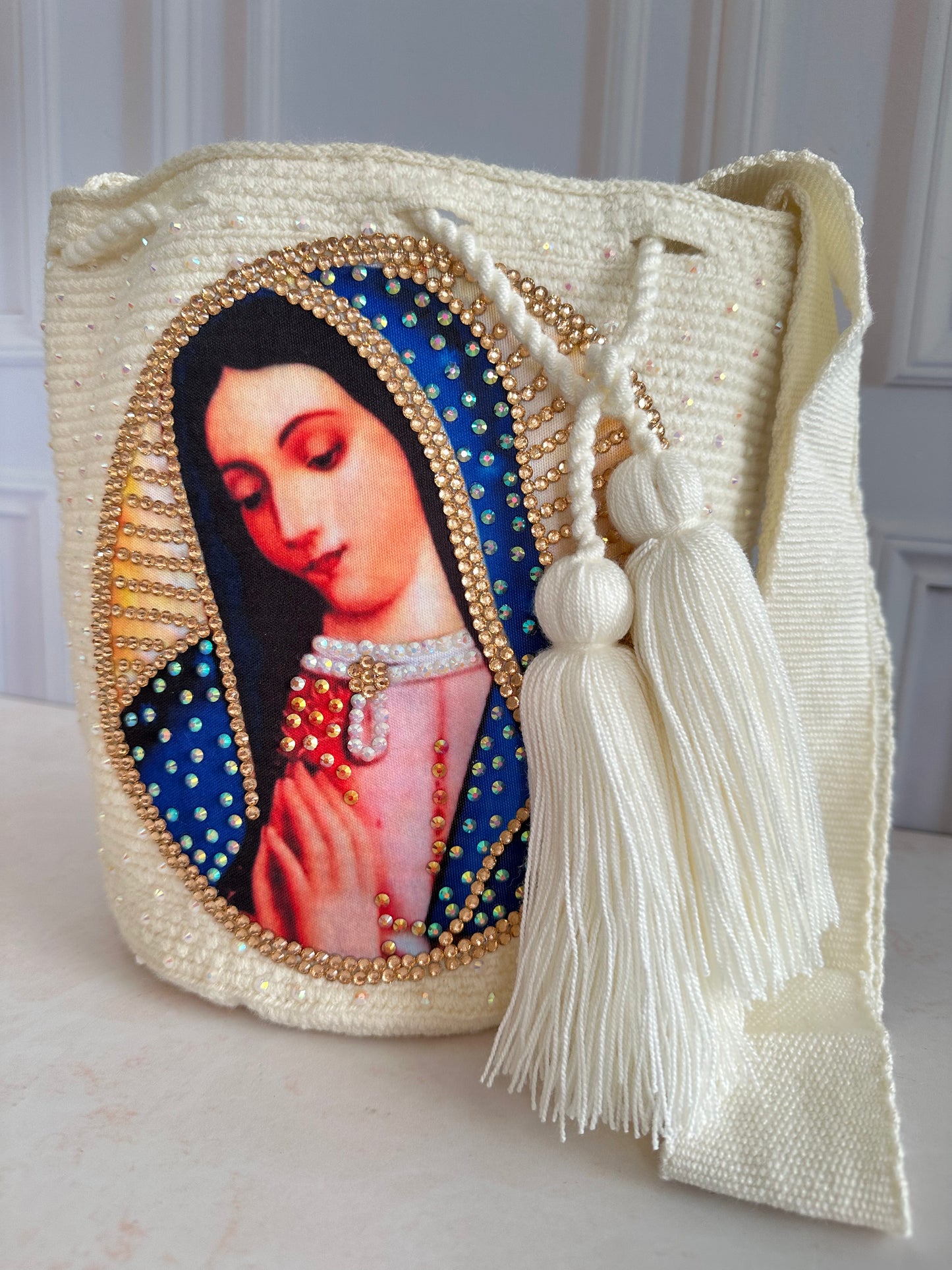Mochila Wayuu Virgen Guadalupe - Mediano
