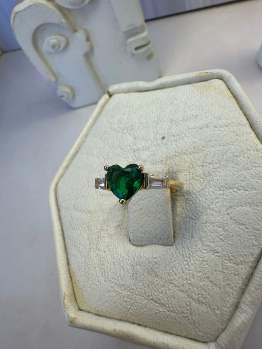 Anillo Corazon Verde
