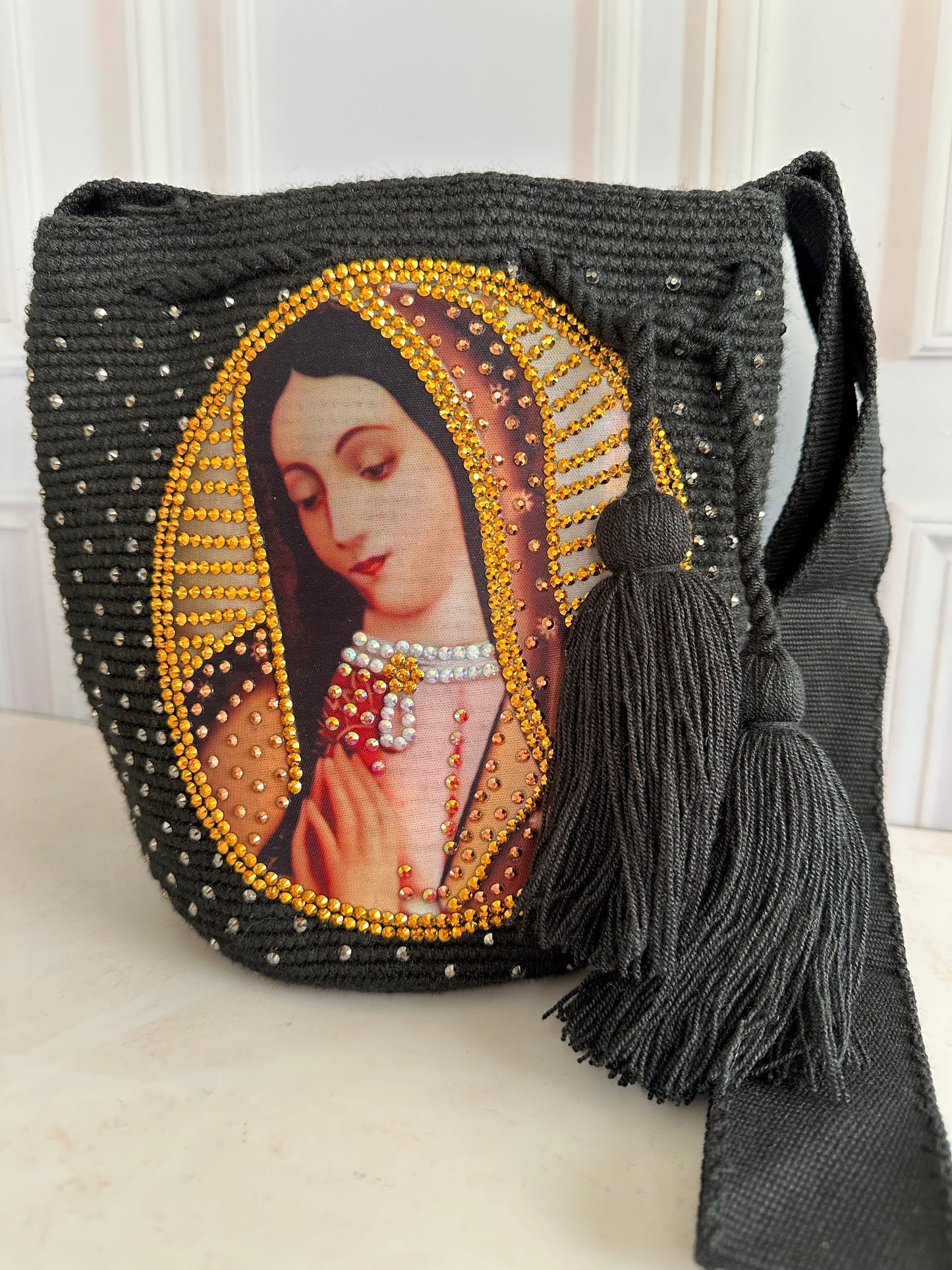 Mochila Wayuu Virgen Guadalupe - Mediano
