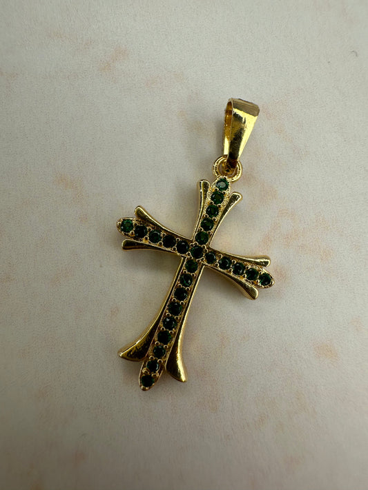 Dije Cruz Microciercones verde