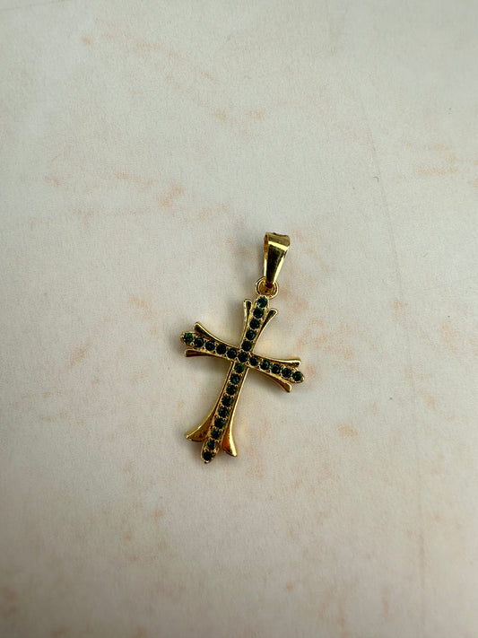 Dije Cruz Microciercones verde