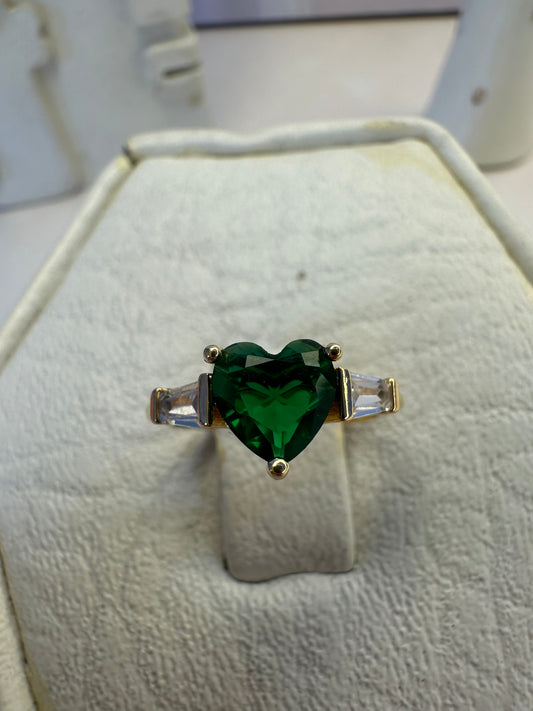 Anillo Corazon Verde